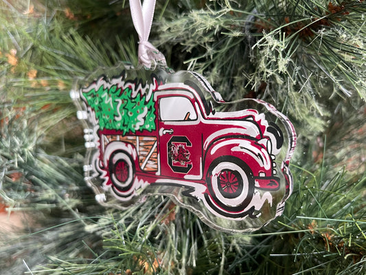 University of South Carolina Christmas Tree Truck Ornament by Justin Patten