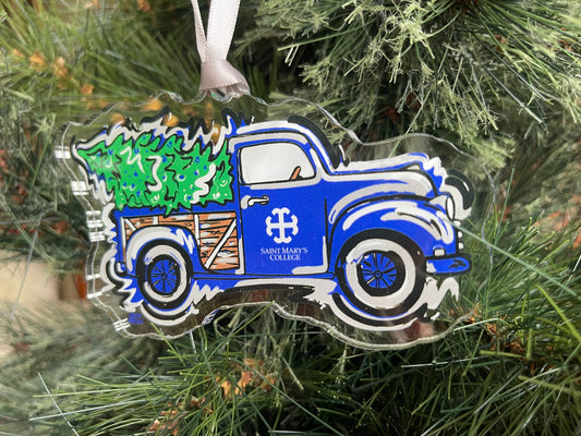 Saint Mary's College Christmas Tree Truck Ornament by Justin Patten