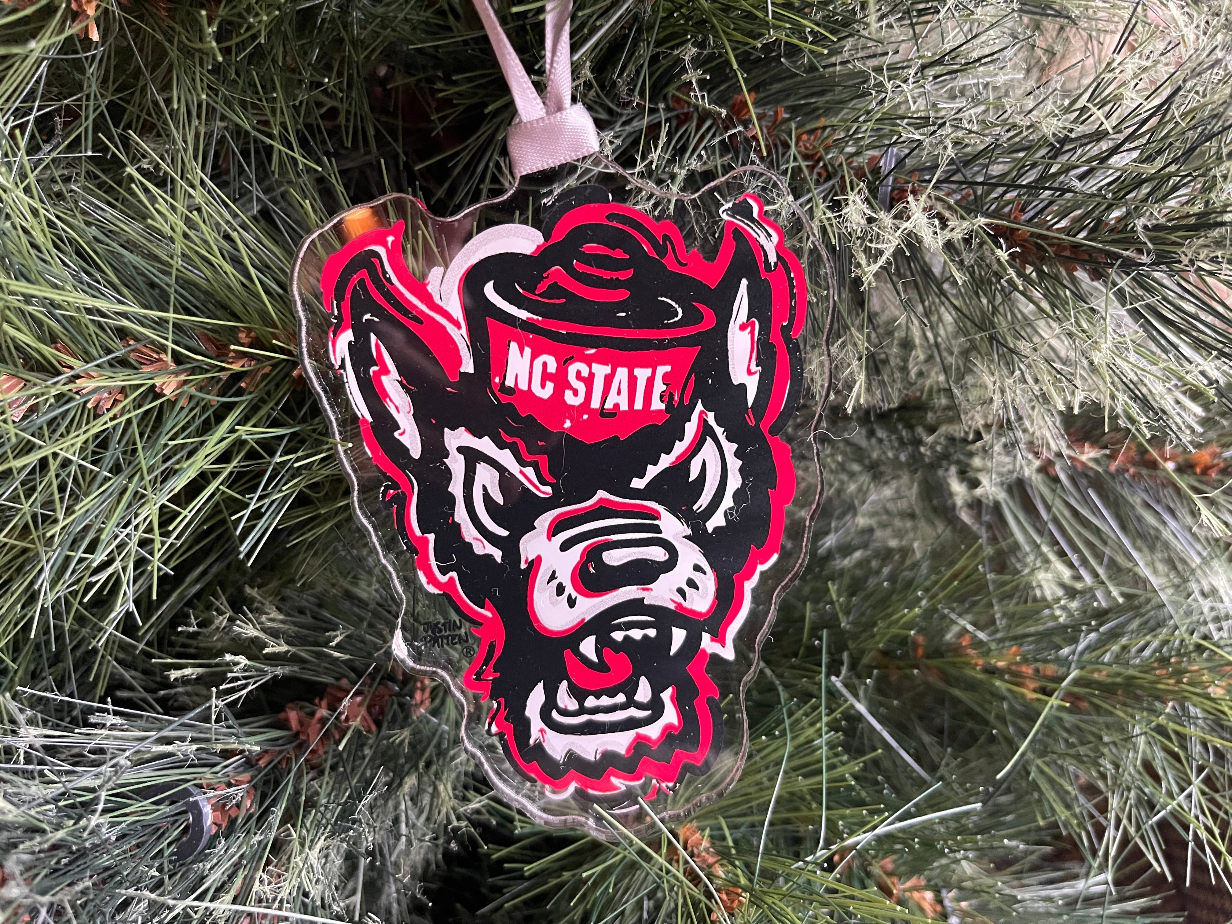 North Carolina State Mascot Ornament by Justin Patten (Clear Ornament)