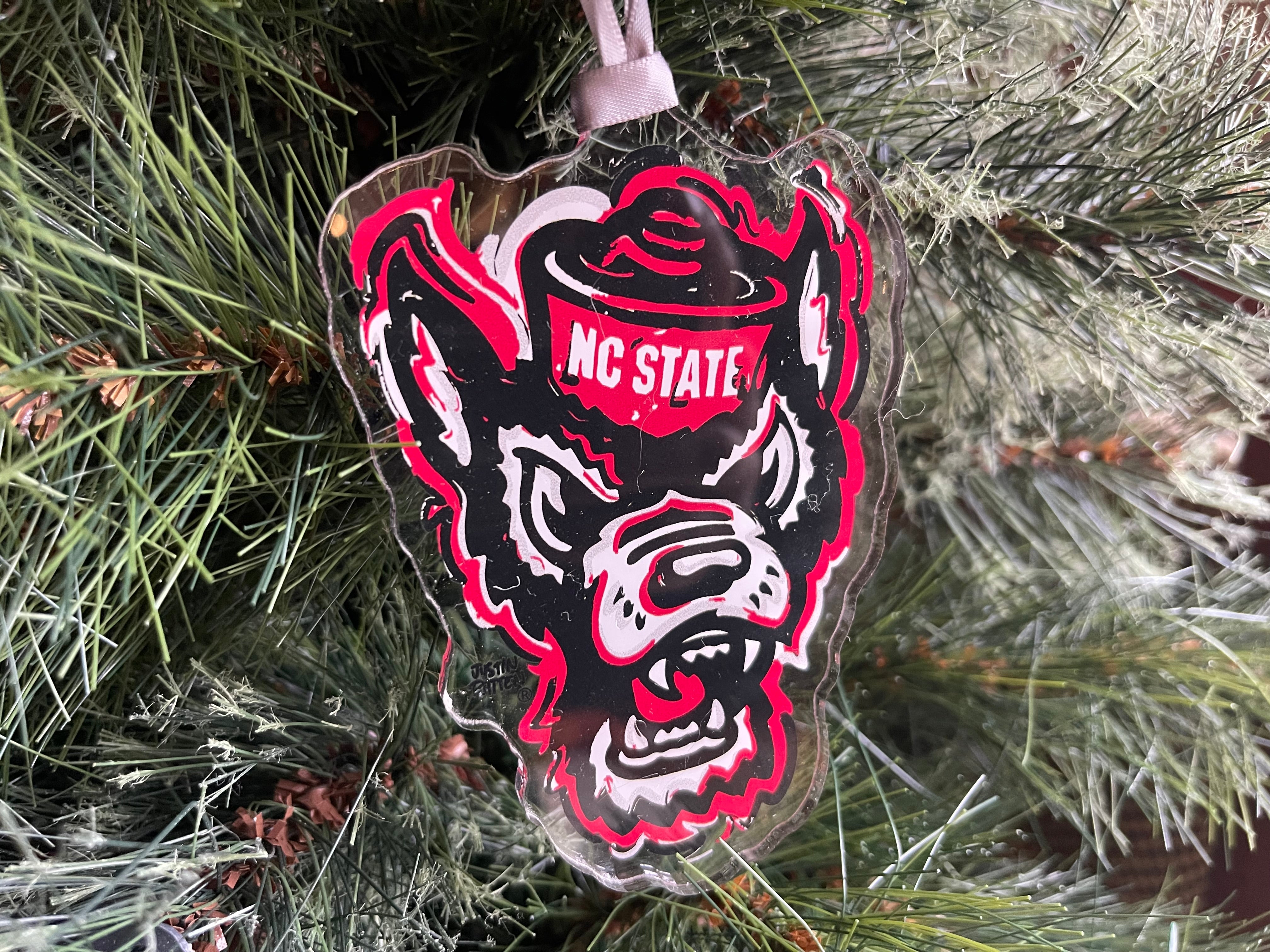 North Carolina State Mascot Ornament by Justin Patten (Clear Ornament)