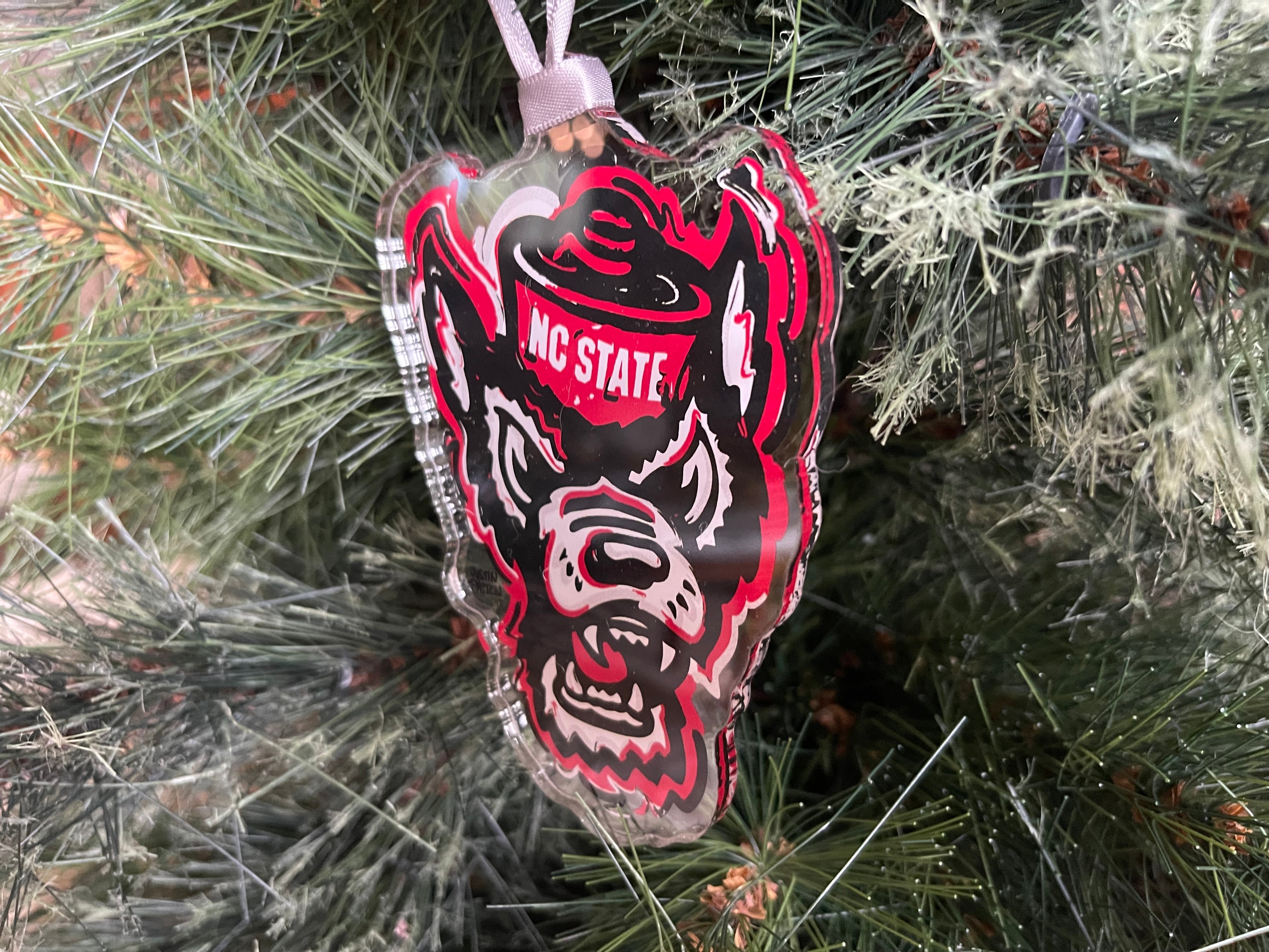 North Carolina State Mascot Ornament by Justin Patten (Clear Ornament)