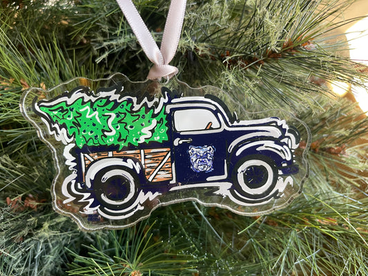 Butler University Christmas Tree Truck Ornament by Justin Patten