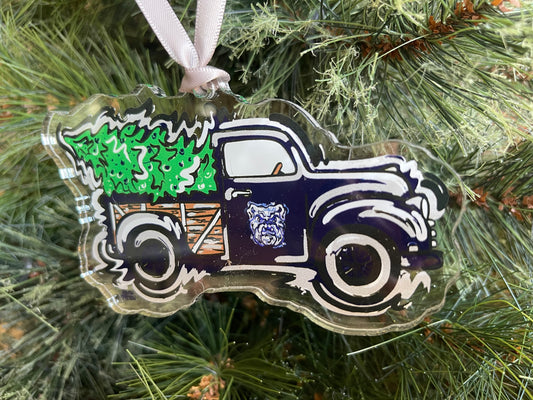 Butler University Christmas Tree Truck Ornament by Justin Patten