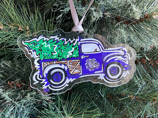 Brownsburg  Indiana Christmas Tree Truck Ornament by Justin Patten