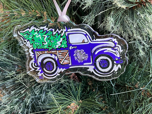 Brownsburg  Indiana Christmas Tree Truck Ornament by Justin Patten