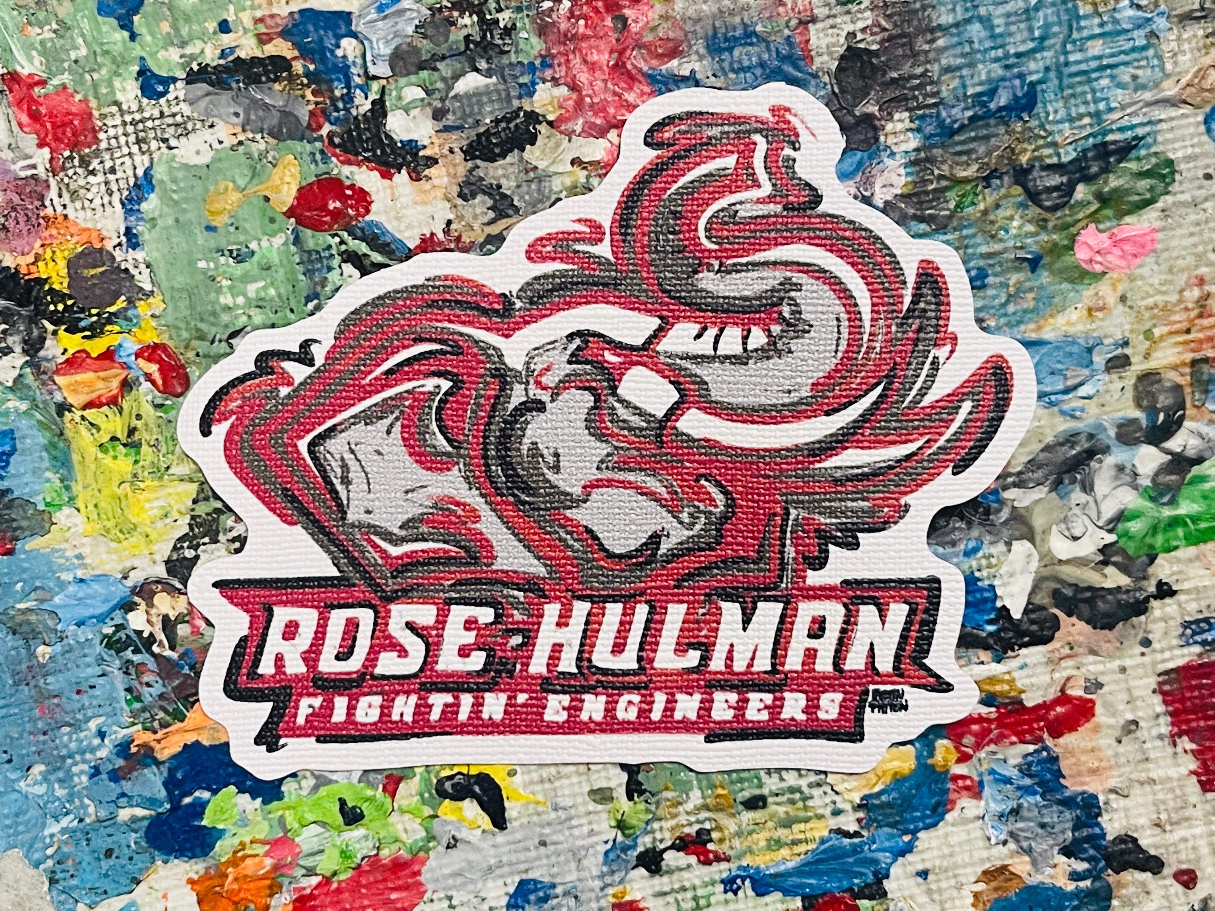 Rose-Hulman Institute of Technology Rosie Logo  Durable Sticker by Justin Patten