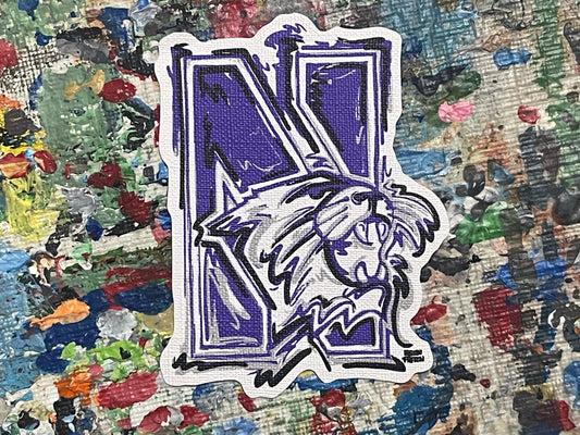 Northwestern University Wildcats  Durable Sticker by Justin Patten