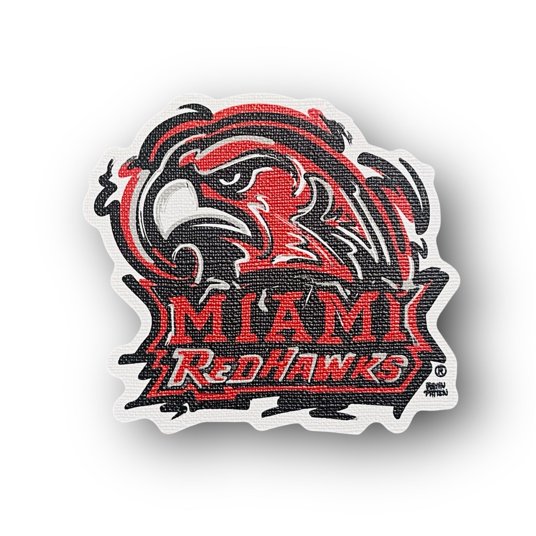 Miami University Redhawk Durable Sticker by Justin Patten