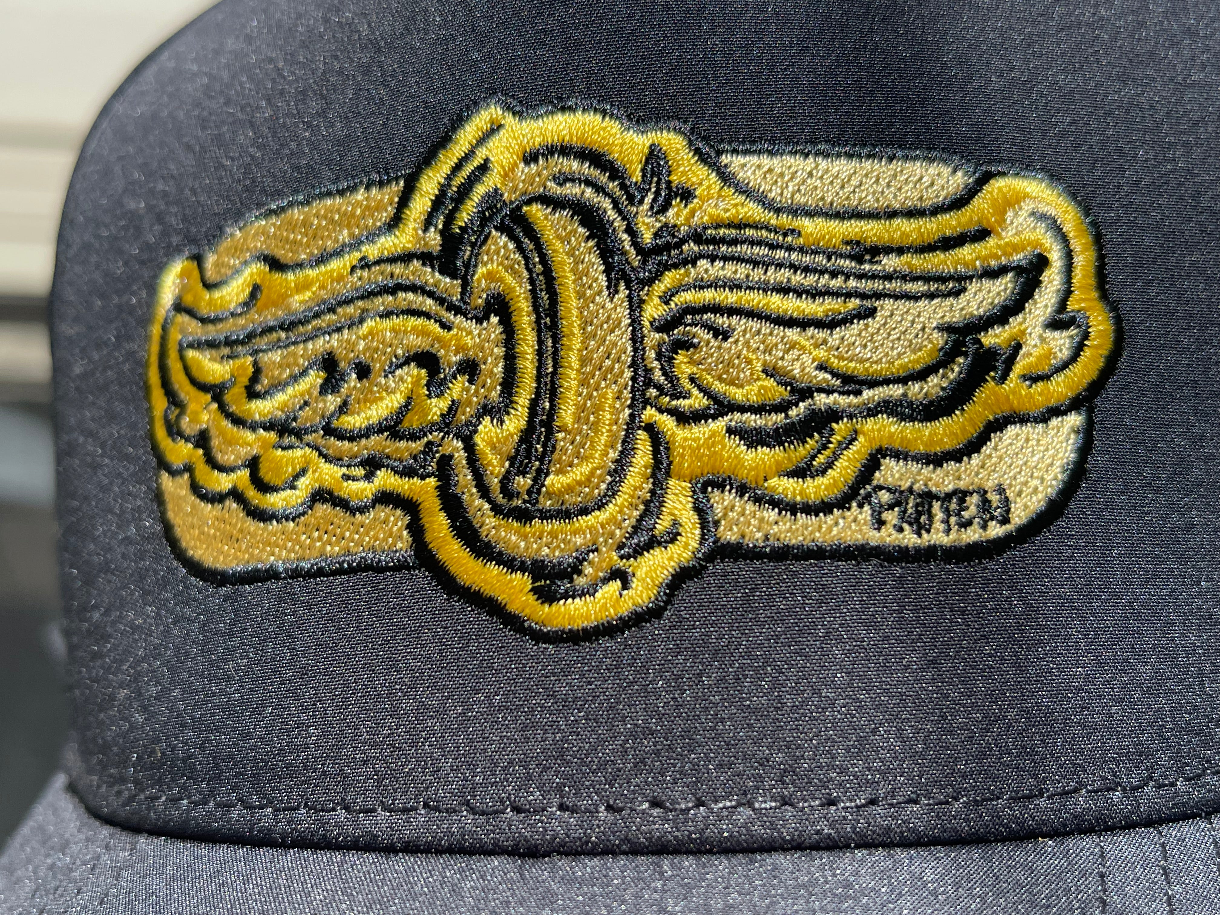 Indianapolis Motor Speedway Gold Wing and Wheel Hat by Justin Patten (Black)