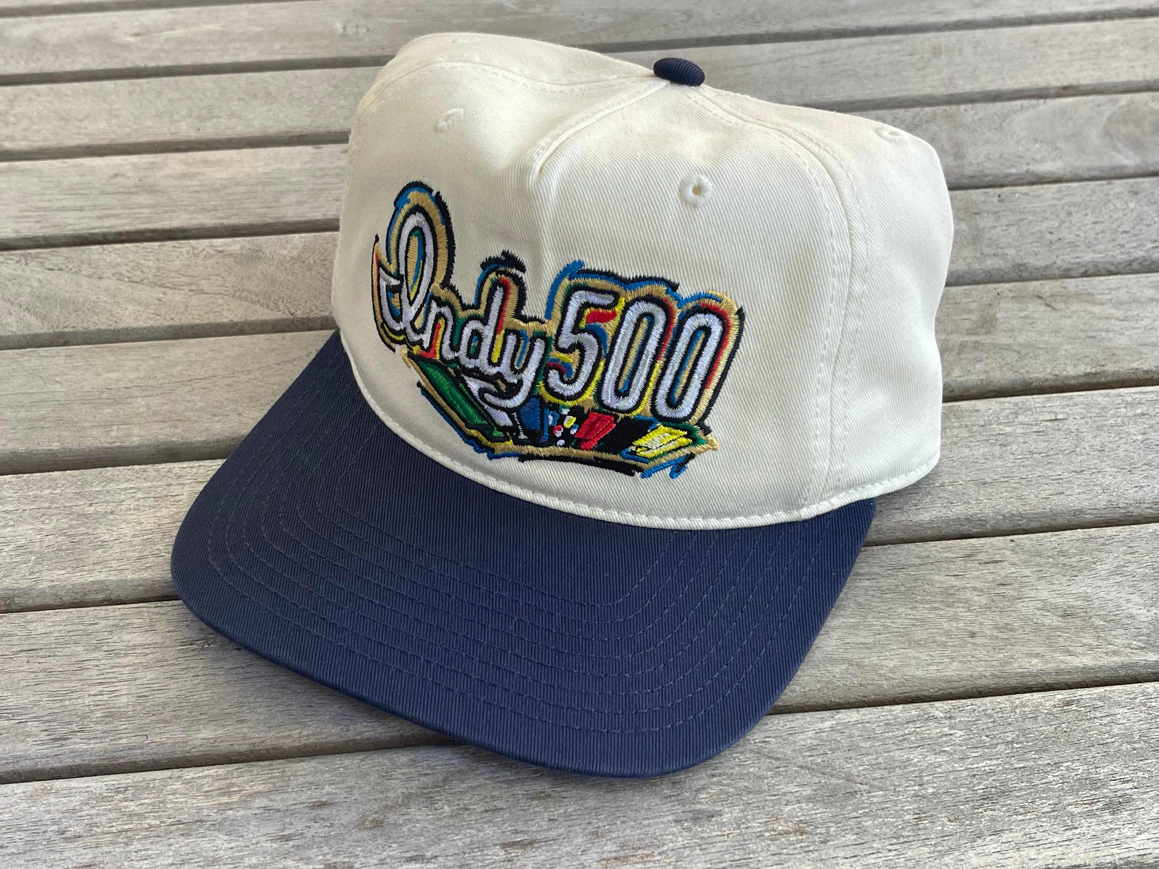 Indianapolis Motor Speedway Indy 500 Script Hat by Justin Patten (Navy Bill) (IMS, Indy 500, Is it May)