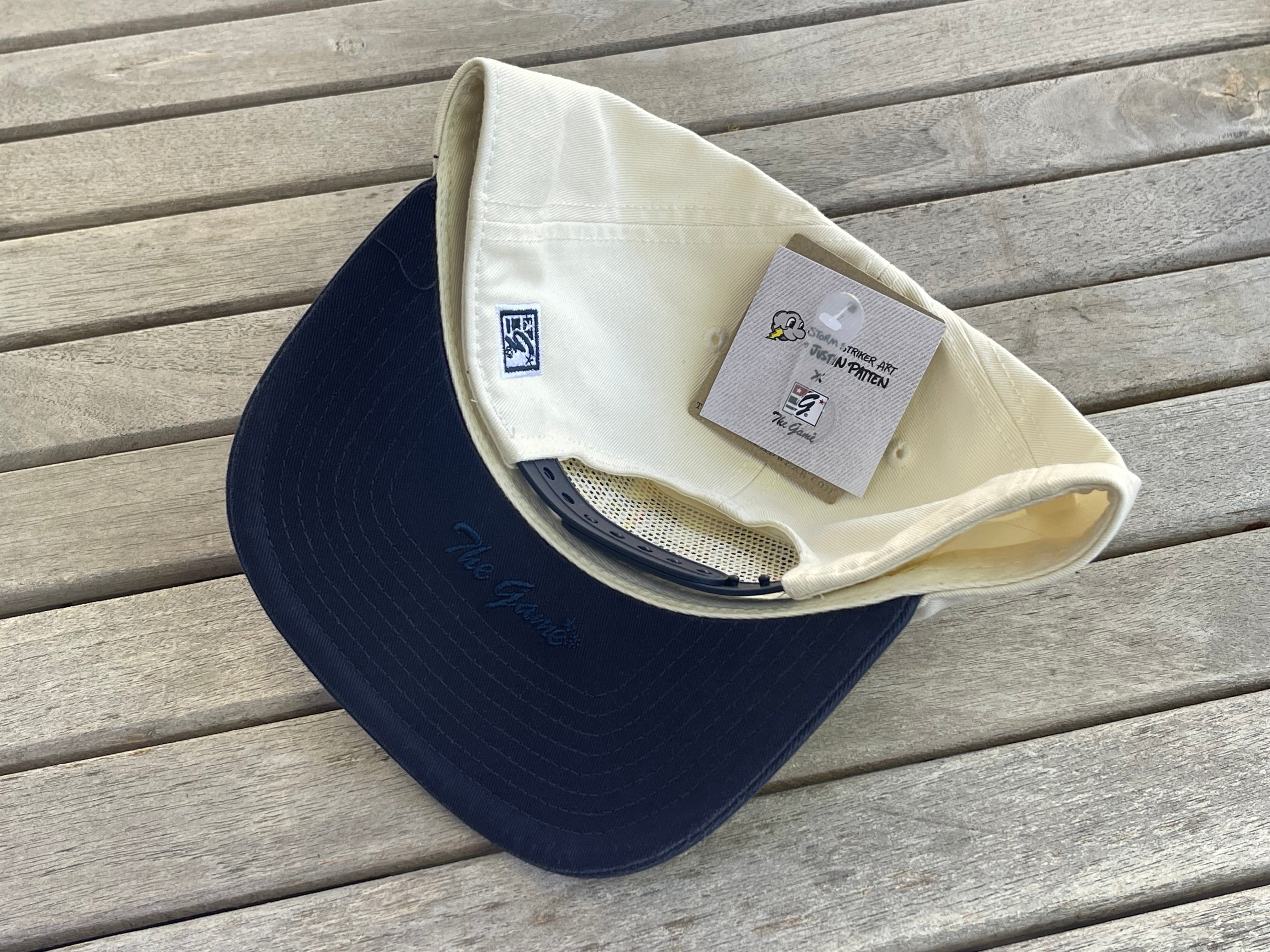 Indianapolis Motor Speedway Indy 500 Script Hat by Justin Patten (Navy Bill) (IMS, Indy 500, Is it May)