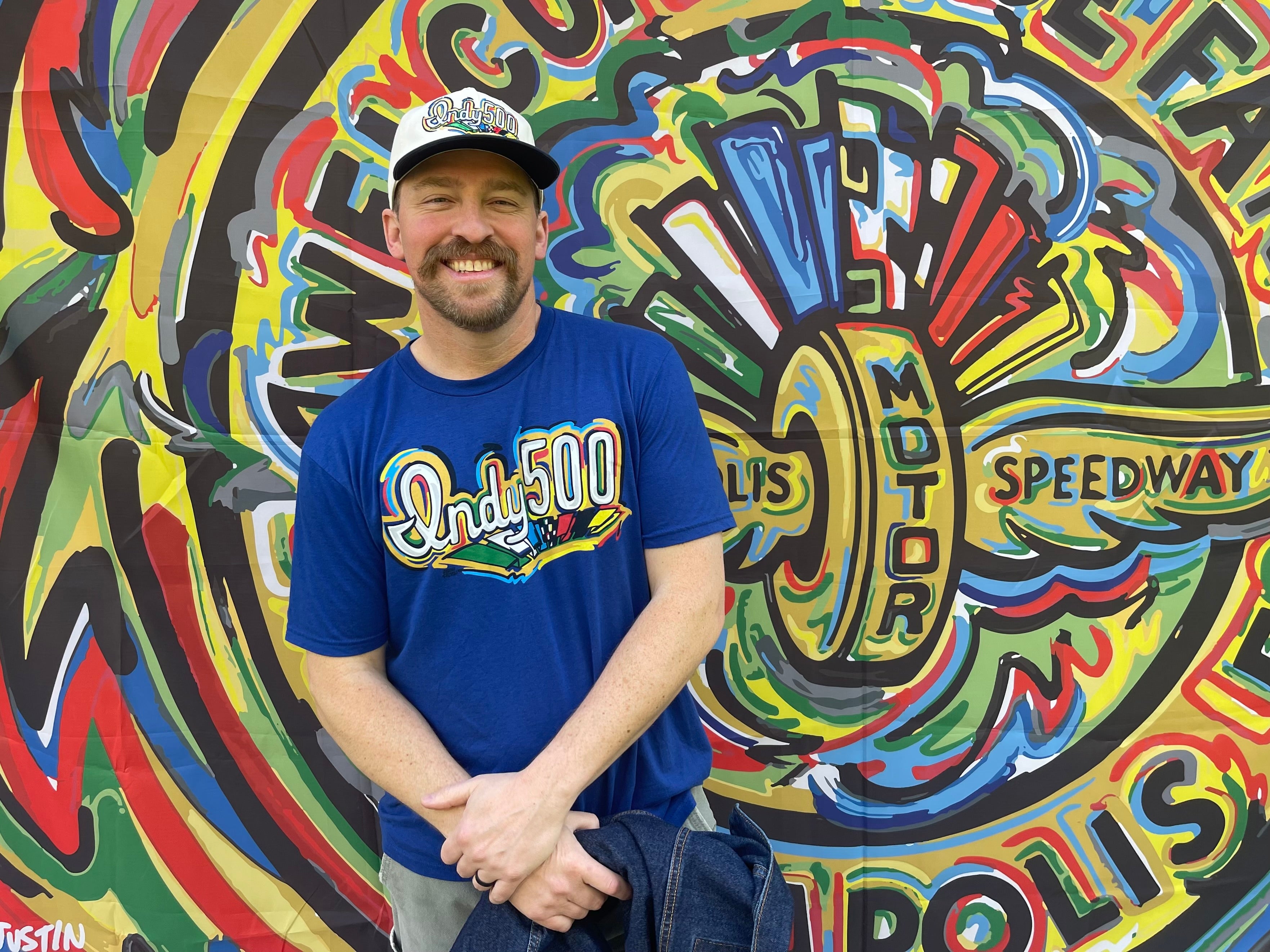 Indianapolis Motor Speedway Indy 500 Script Tee by Justin Patten (IMS, Indy 500, Pagoda, Wing and Wheel)