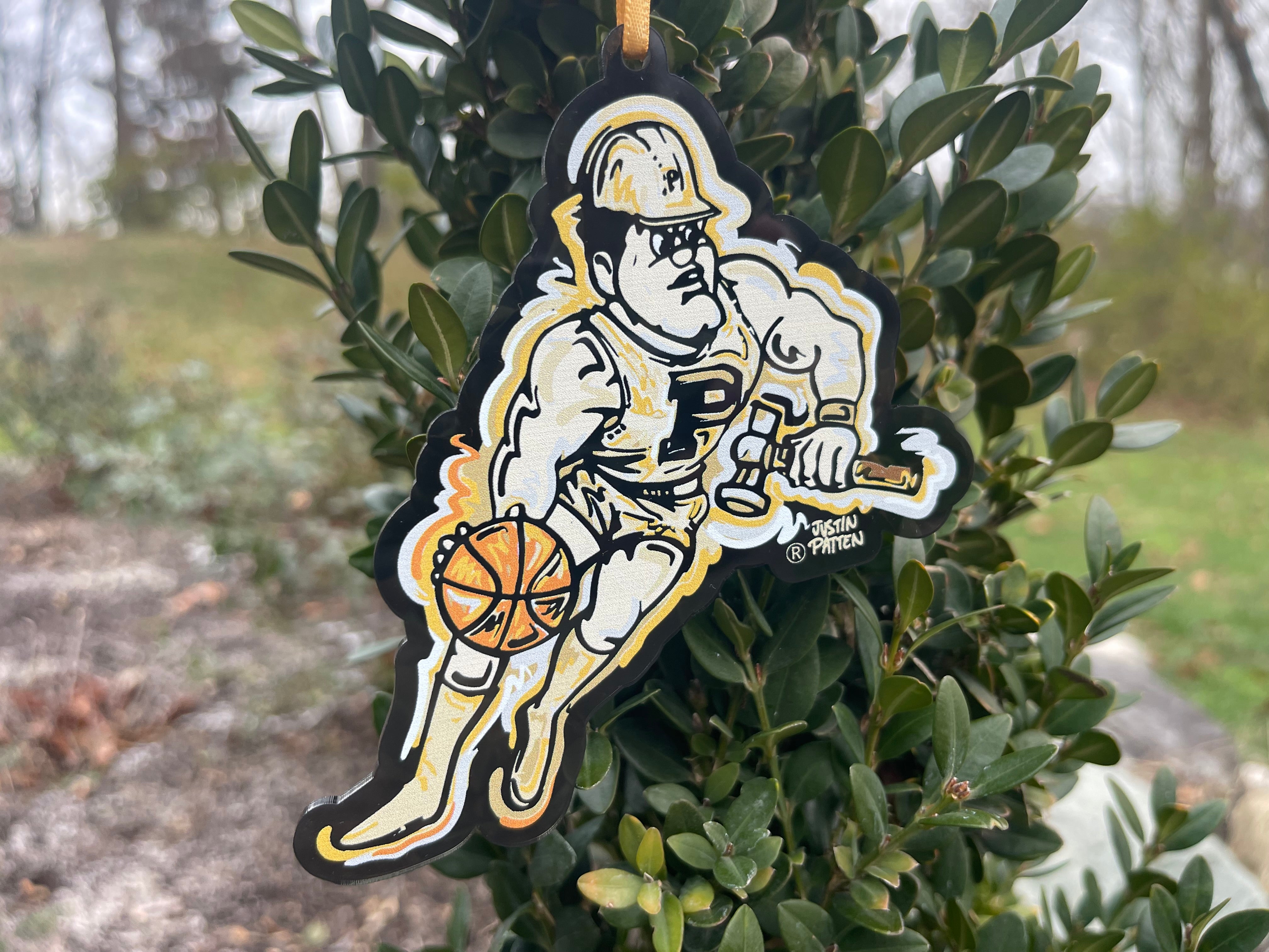 Purdue University Basketball Pete Ornament by Justin Patten