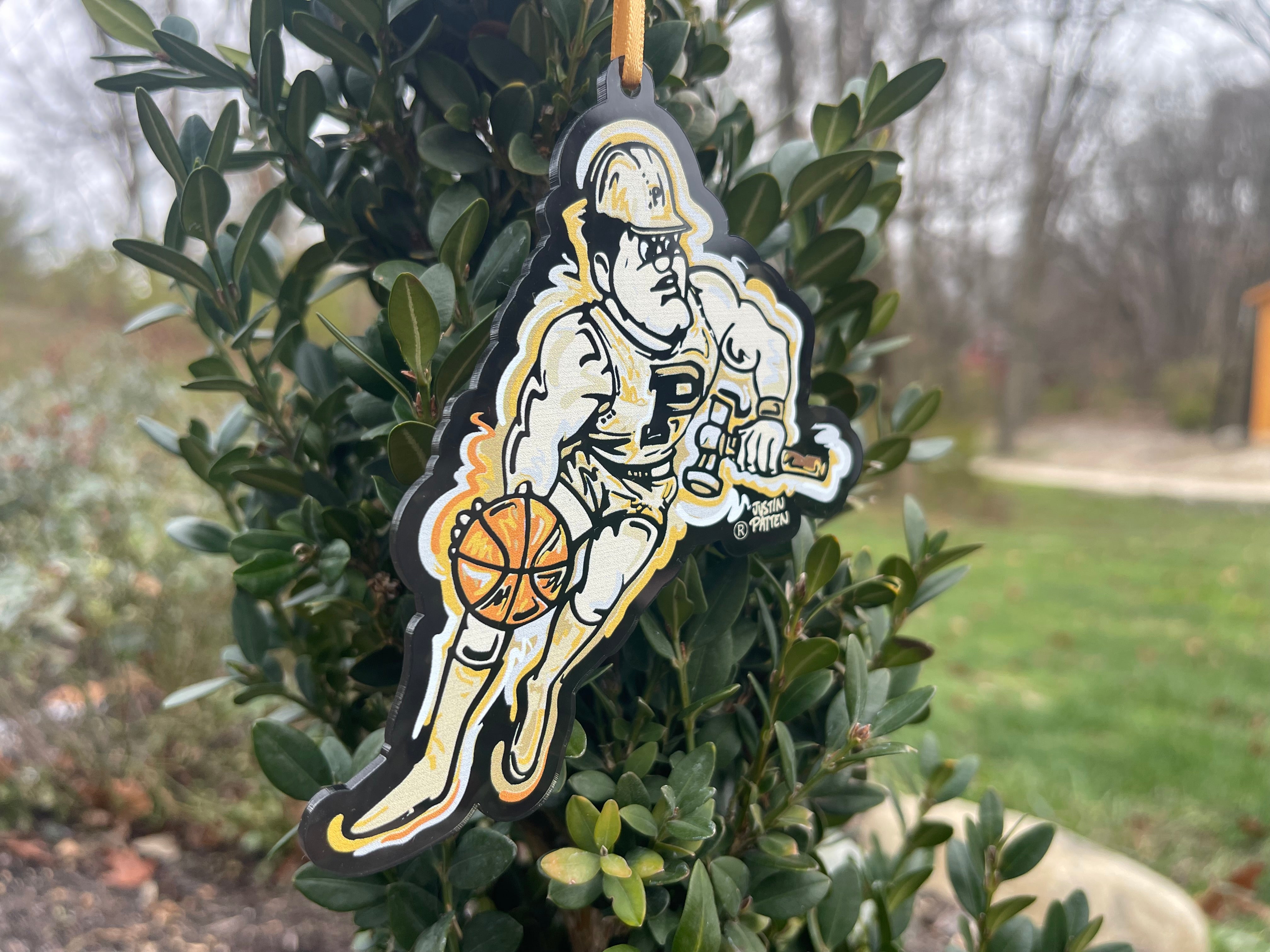 Purdue University Basketball Pete Ornament by Justin Patten