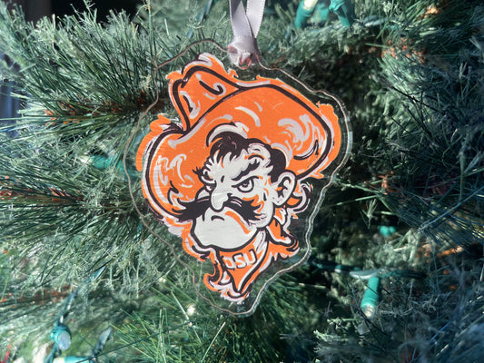 Oklahoma State University Pistol Pete Mascot Ornament by Justin Patten