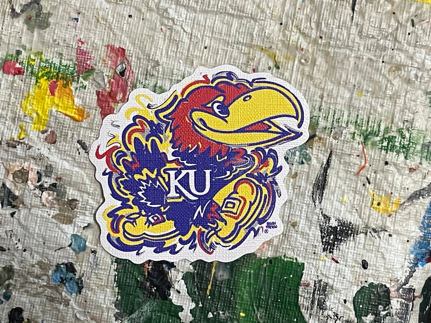 University of Kansas Durable Sticker by Justin Patten