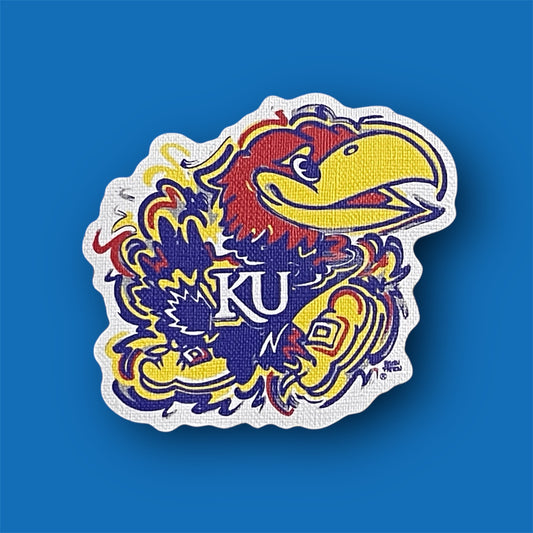 University of Kansas Durable Sticker by Justin Patten