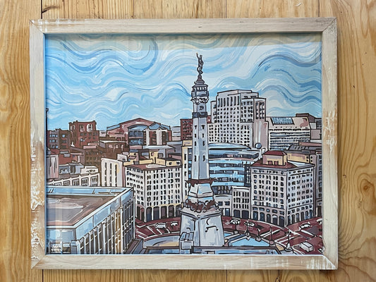 Indianapolis Skyline 20" x16" Print by Justin Patten