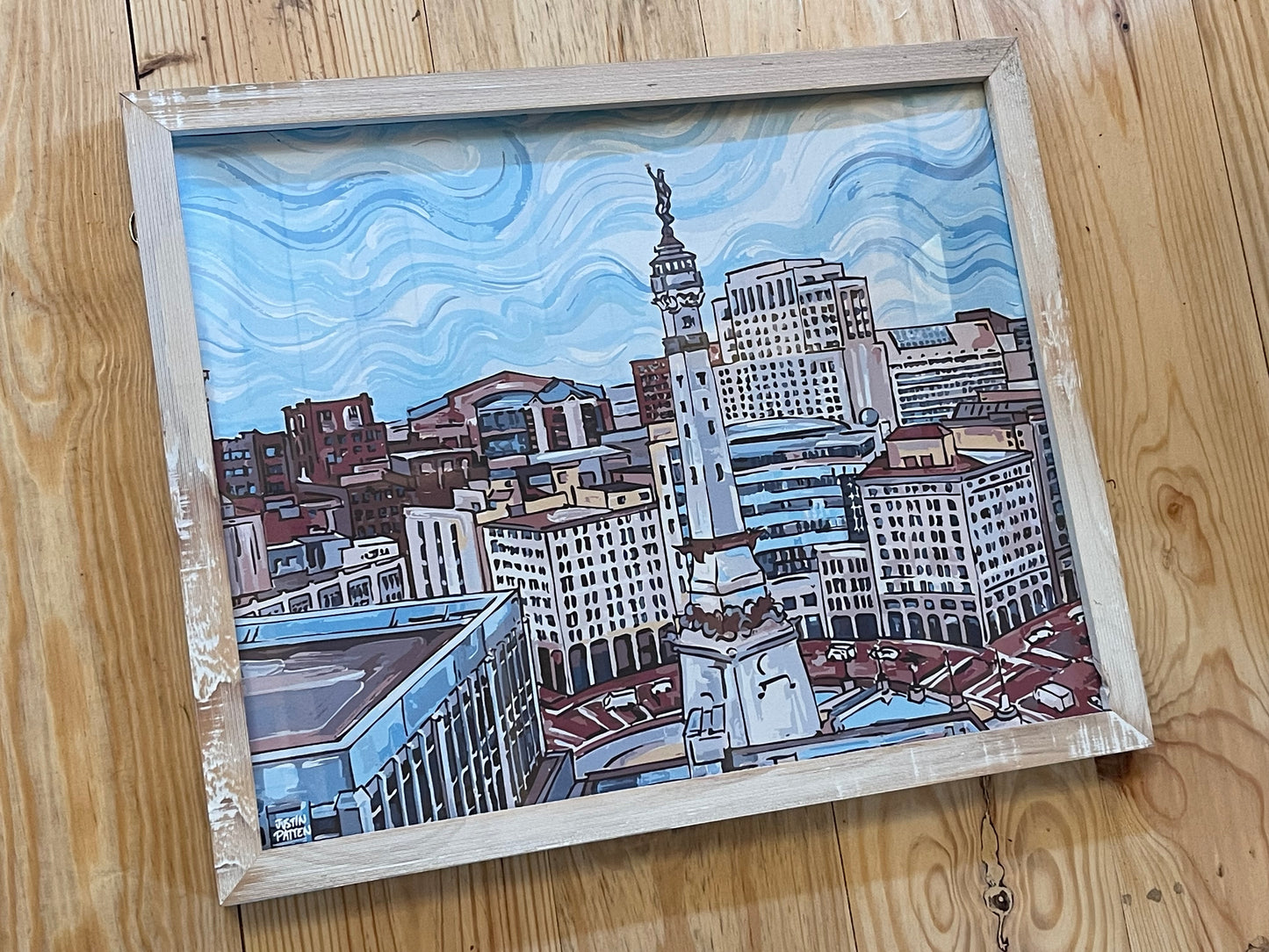 Indianapolis Skyline 20" x16" Print by Justin Patten