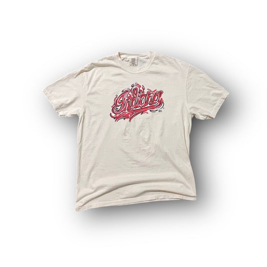 Indiana University Script Short Sleeve Unisex Comfort Colors Cream Tee by Justin Patten