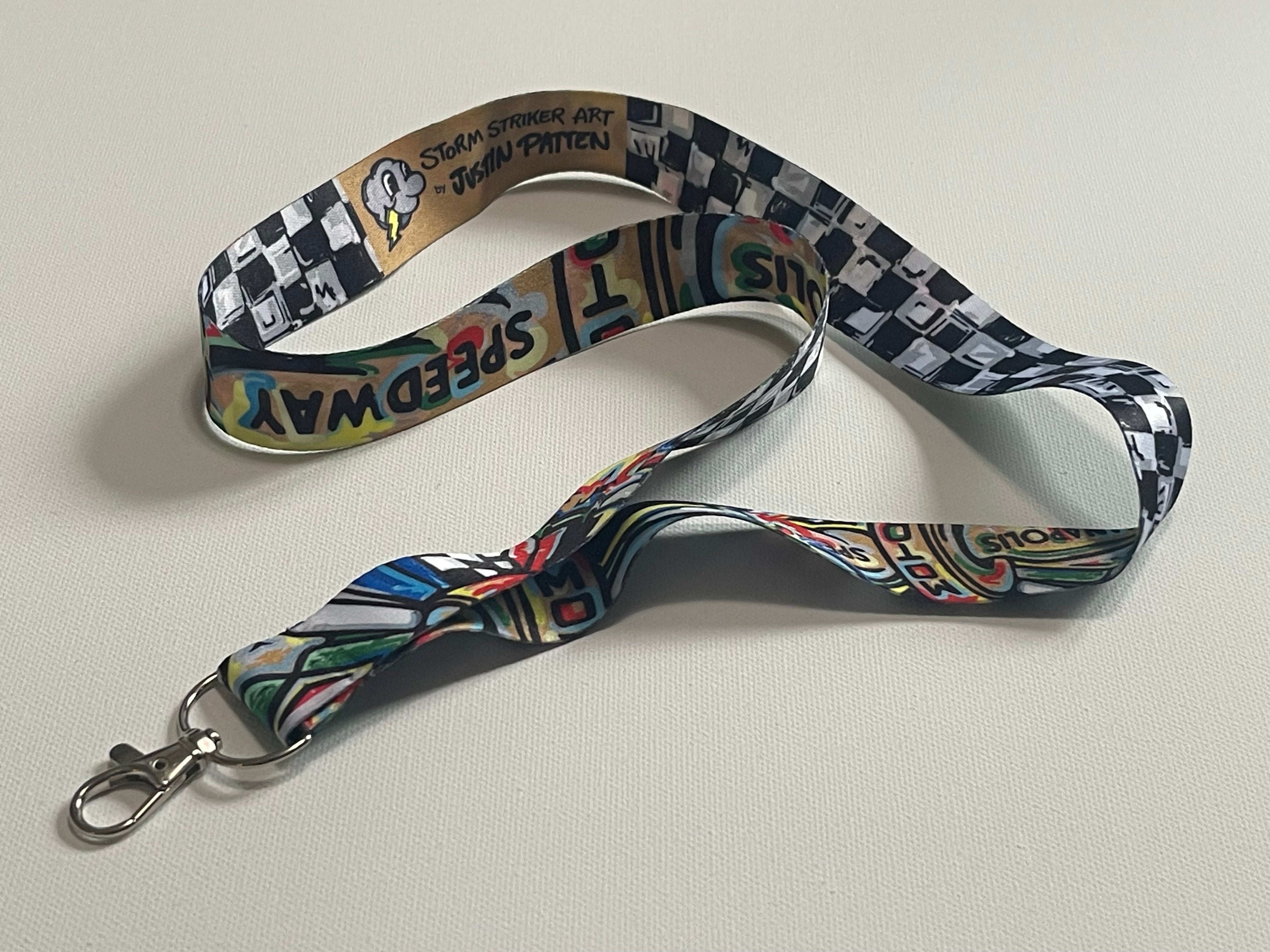 Indianapolis Motor Speedway Wing and Wheel Lanyard by Justin Patten (IMS, INDY 500, Racing Fan, Indy Car)