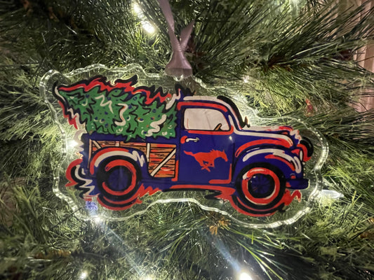 SMU Truck Ornament by Justin Patten