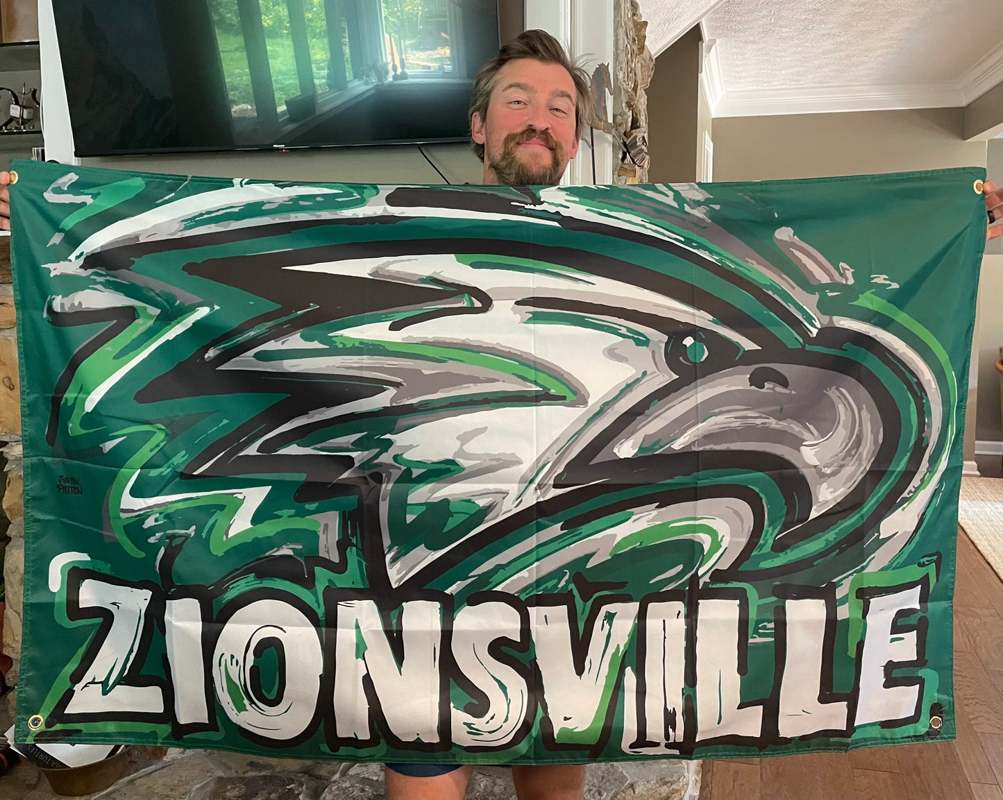 Zionsville Eagle Banner Flag 5' x 3'  by Justin Patten