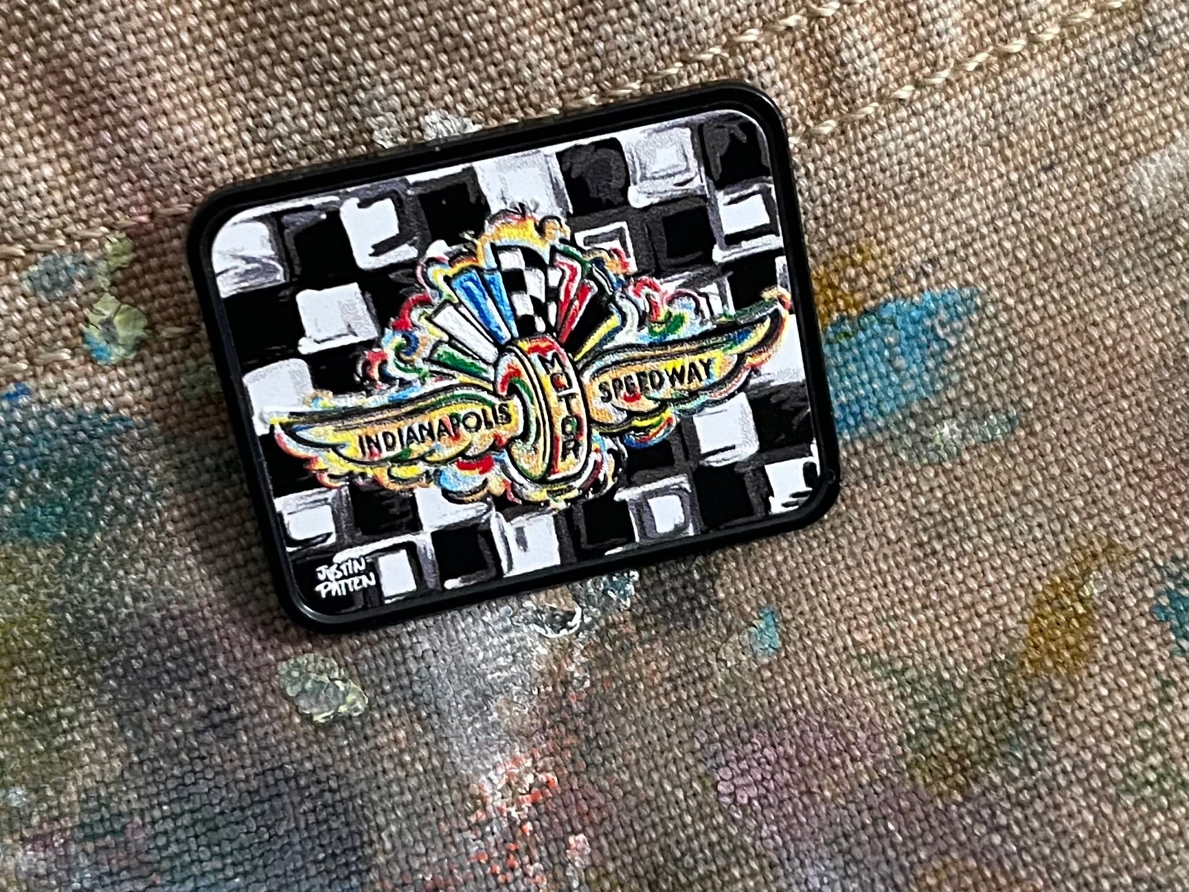 Indianapolis Motor Speedway Wing and Wheel Pin by Justin Patten (Metal
