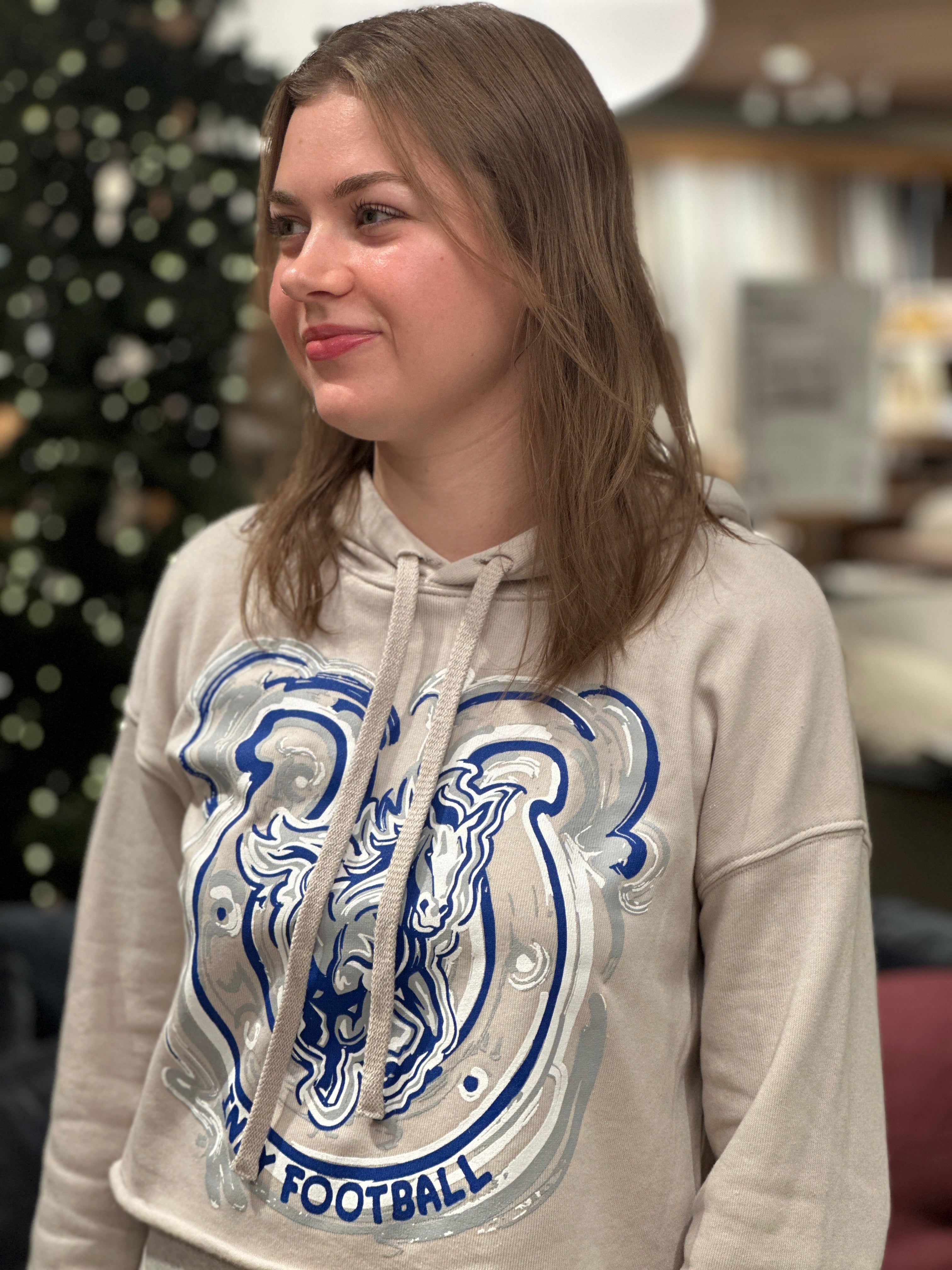 Indiana INDY Football Women's Cropped Fleece Hoodie by Justin Patten