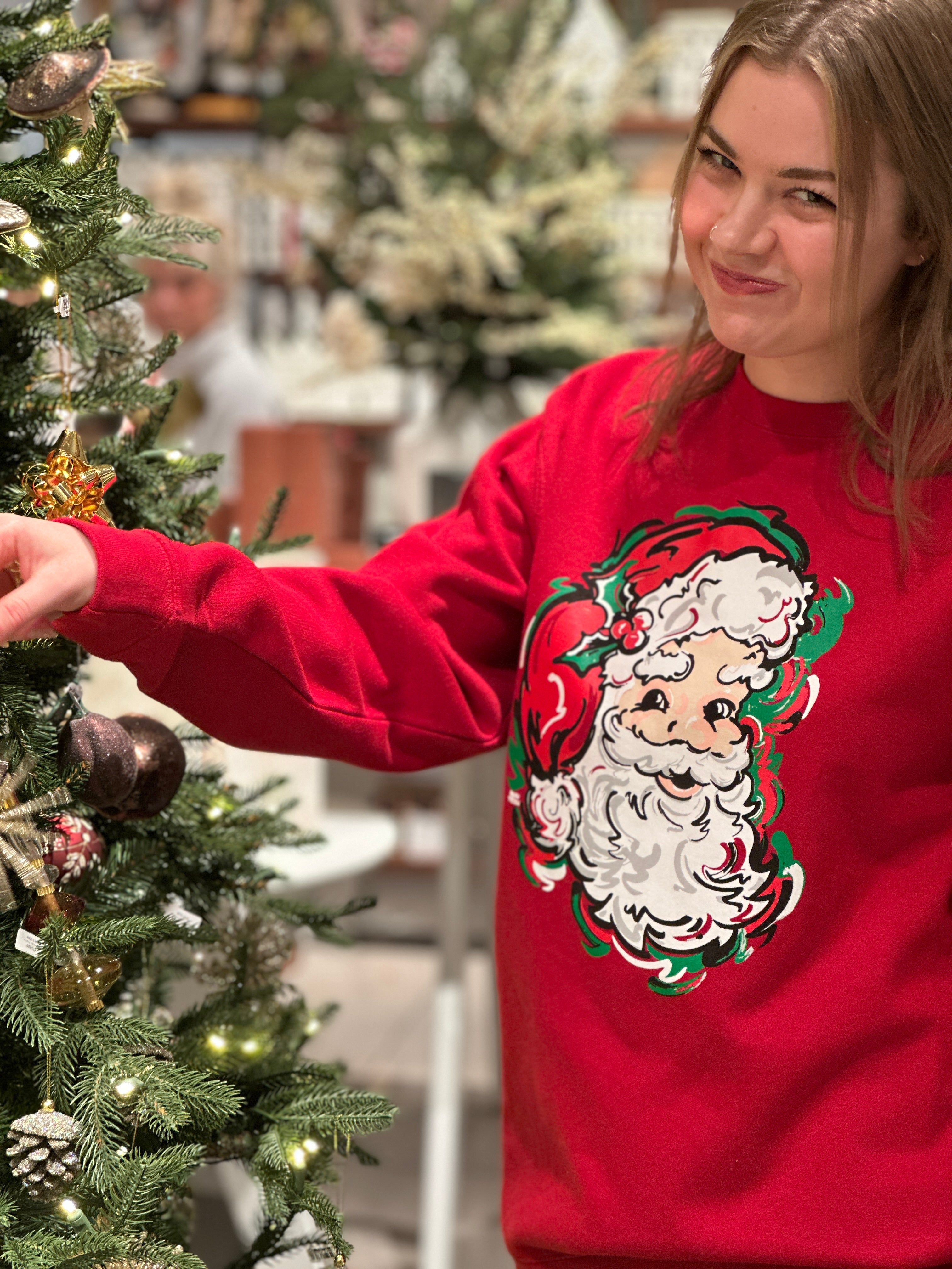 Santa Fleece Crew by Justin Patten (Red)