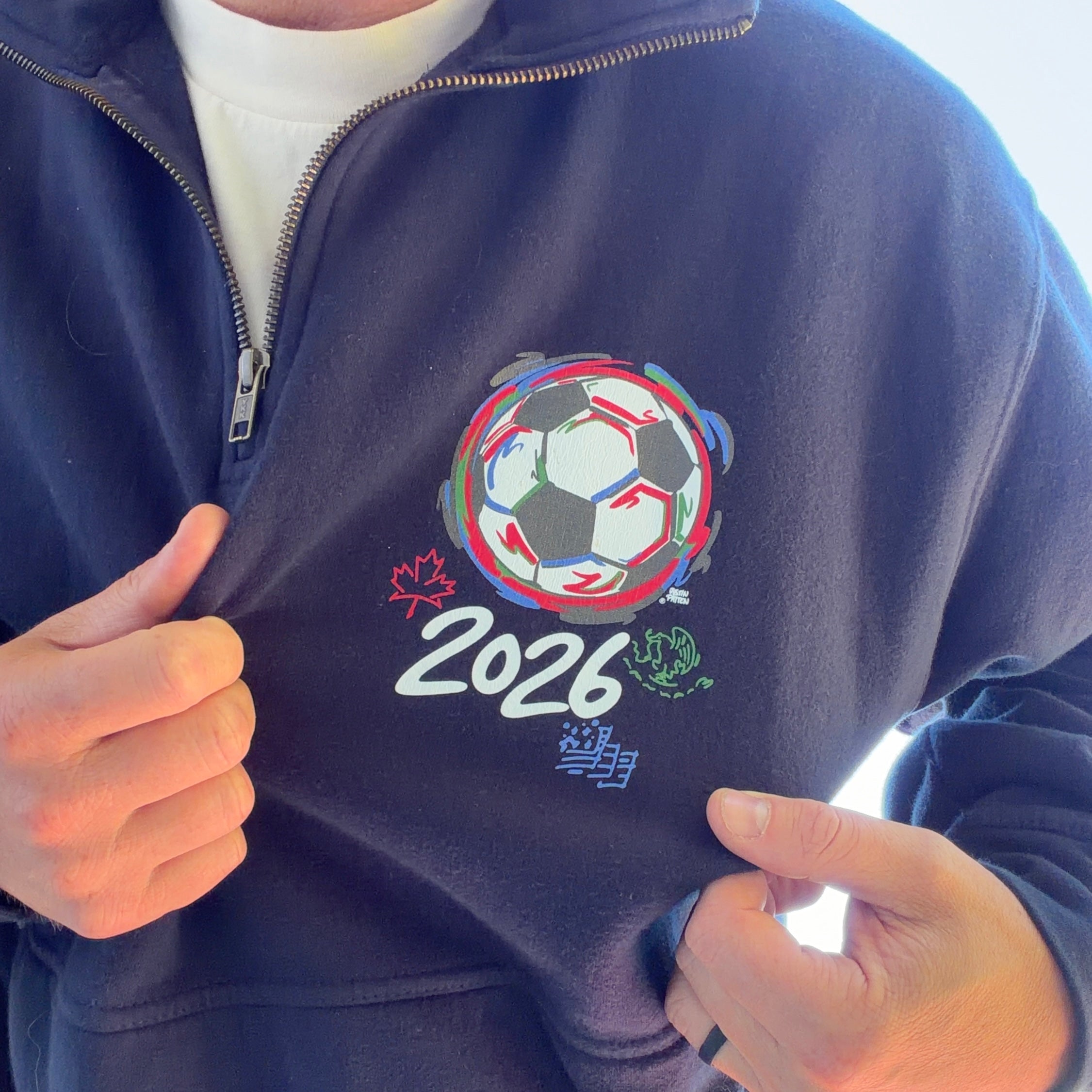 Storm Striker 2026 Soccer Celebration Fleece Quarter Zip (World Cup, Soccer, USA, Mexico, Canada)