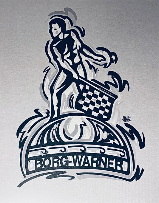 Borg Warner Trophy 16"x20" Rolled Canvas Print by Justin Patten (Indianapolis Motor Speedway, Wall Art)