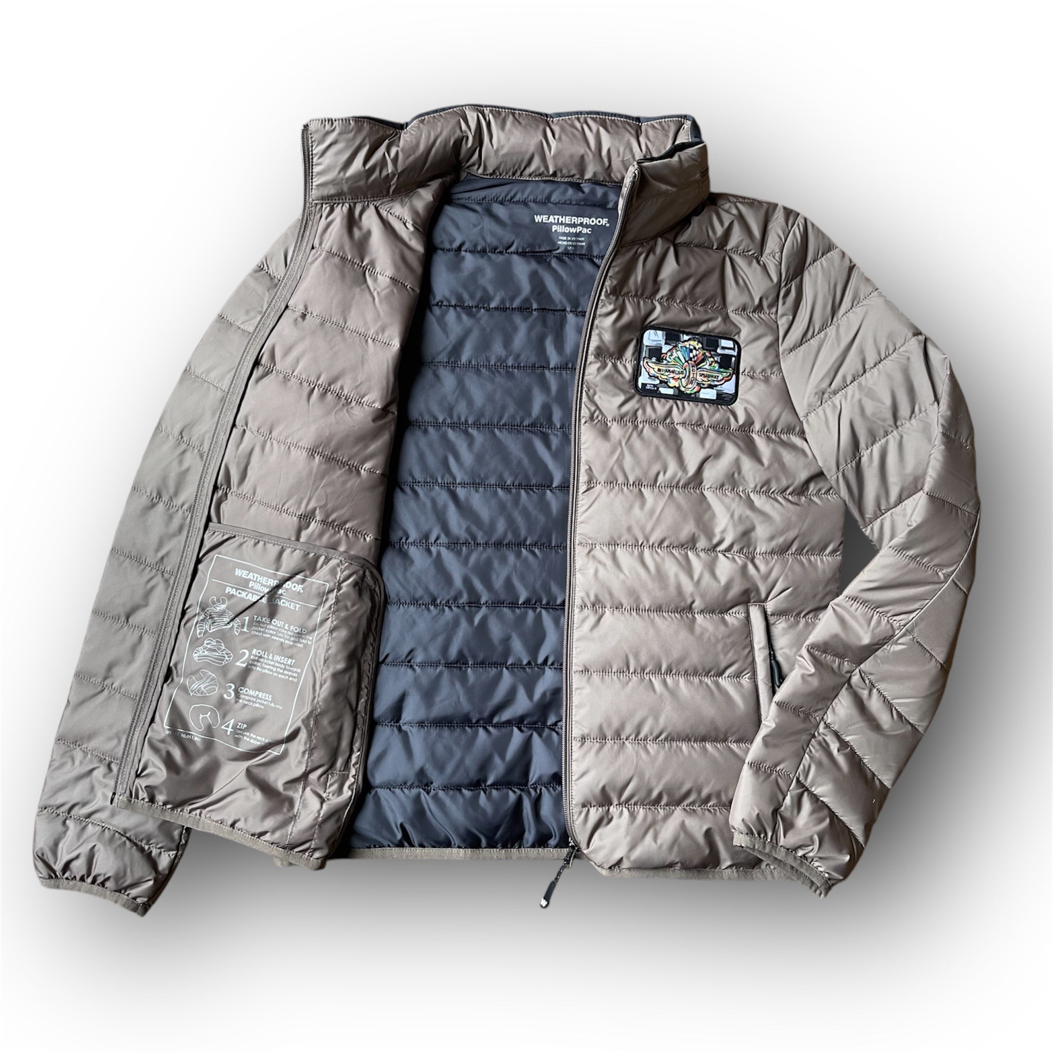 Indianapolis Motor Speedway Wing and Wheel Women's Zip Up Packable Jacket by Justin Patten (Copper) (Women's)