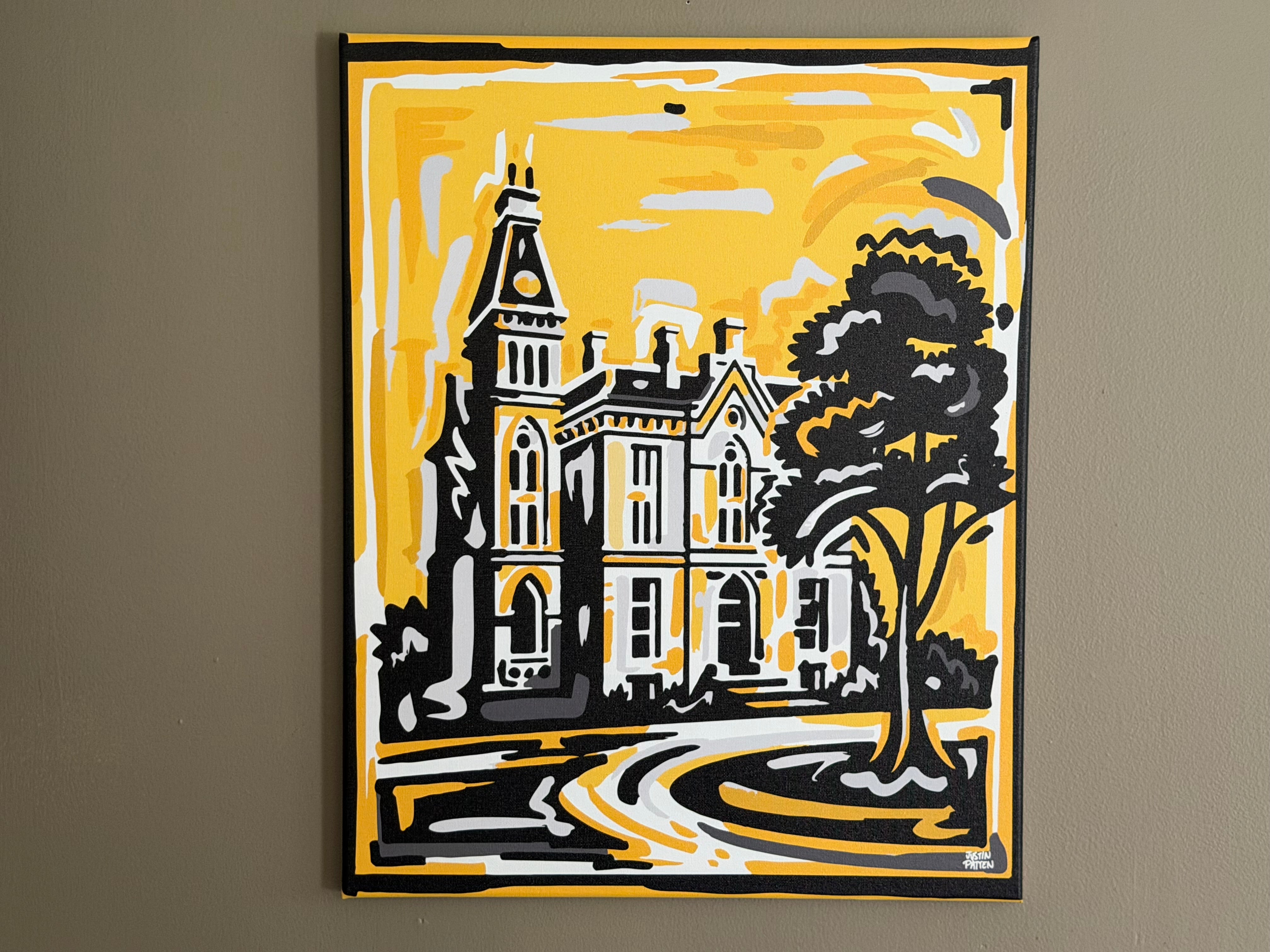DePauw University East College 16" x 20" Wrapped Print by Justin Patten (Tigers, Greencastle)