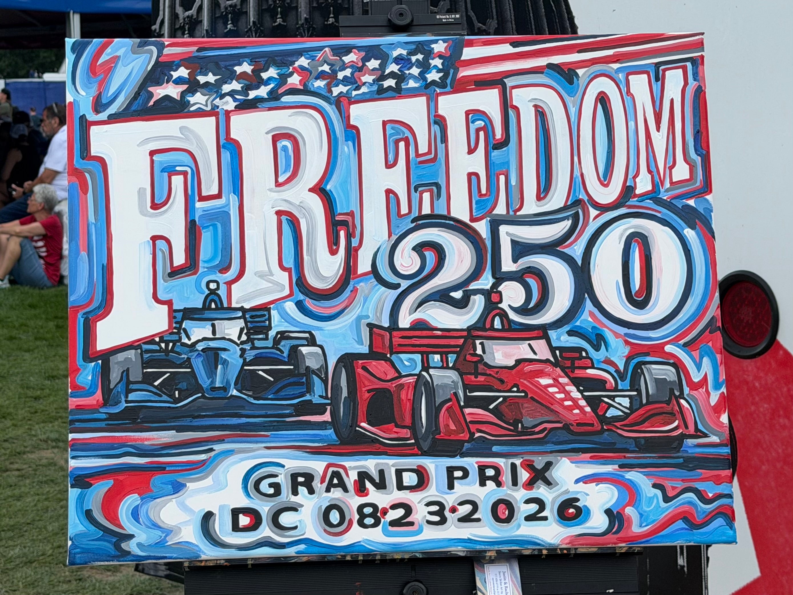 Freedom 250 Race Original Painting (as seen at the race)(24”x 30") by Justin Patten (Original Painting, Every Painting is Original,Finished Painting)