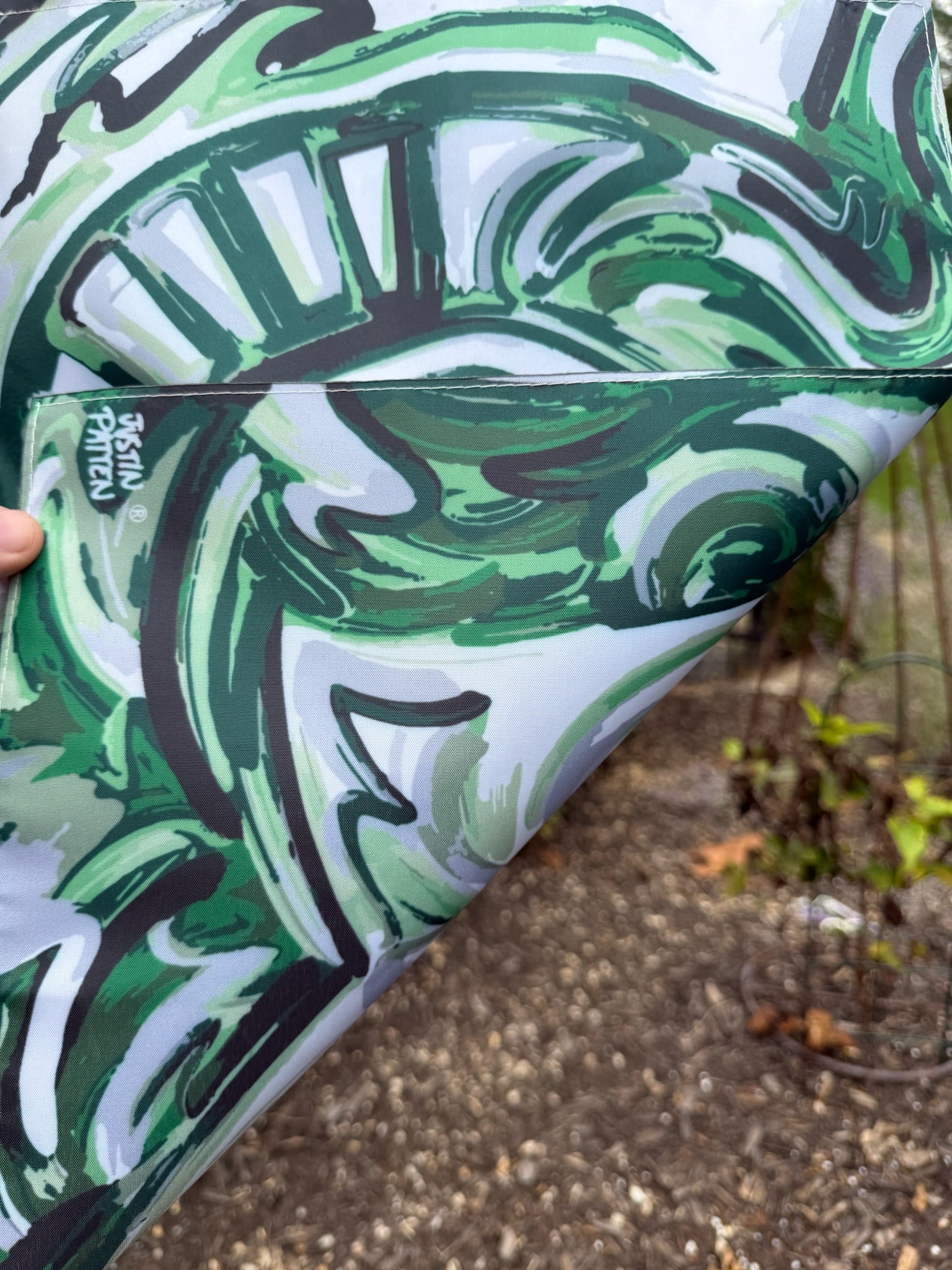 Michigan State University Spartan Helmet Garden Flag by Justin Patten (Sparty, Go Green, Big Ten)