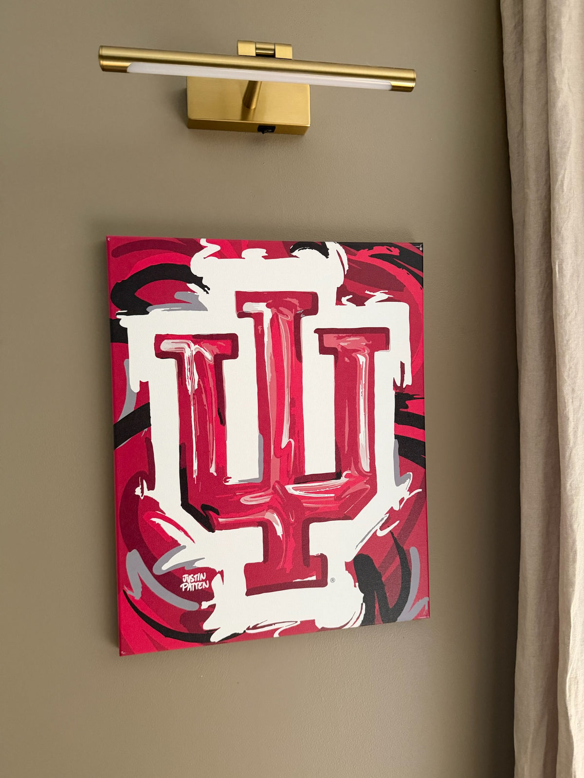 Indiana University 16" x 20" IU Trident Wrapped Canvas Print by Justin Patten (IU, Bison, Hoosiers, Bloomington)