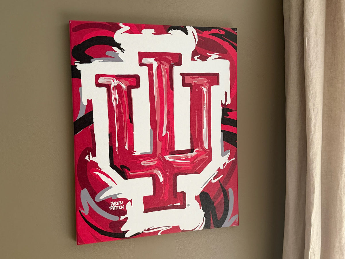 Indiana University 16" x 20" IU Trident Wrapped Canvas Print by Justin Patten (IU, Bison, Hoosiers, Bloomington)