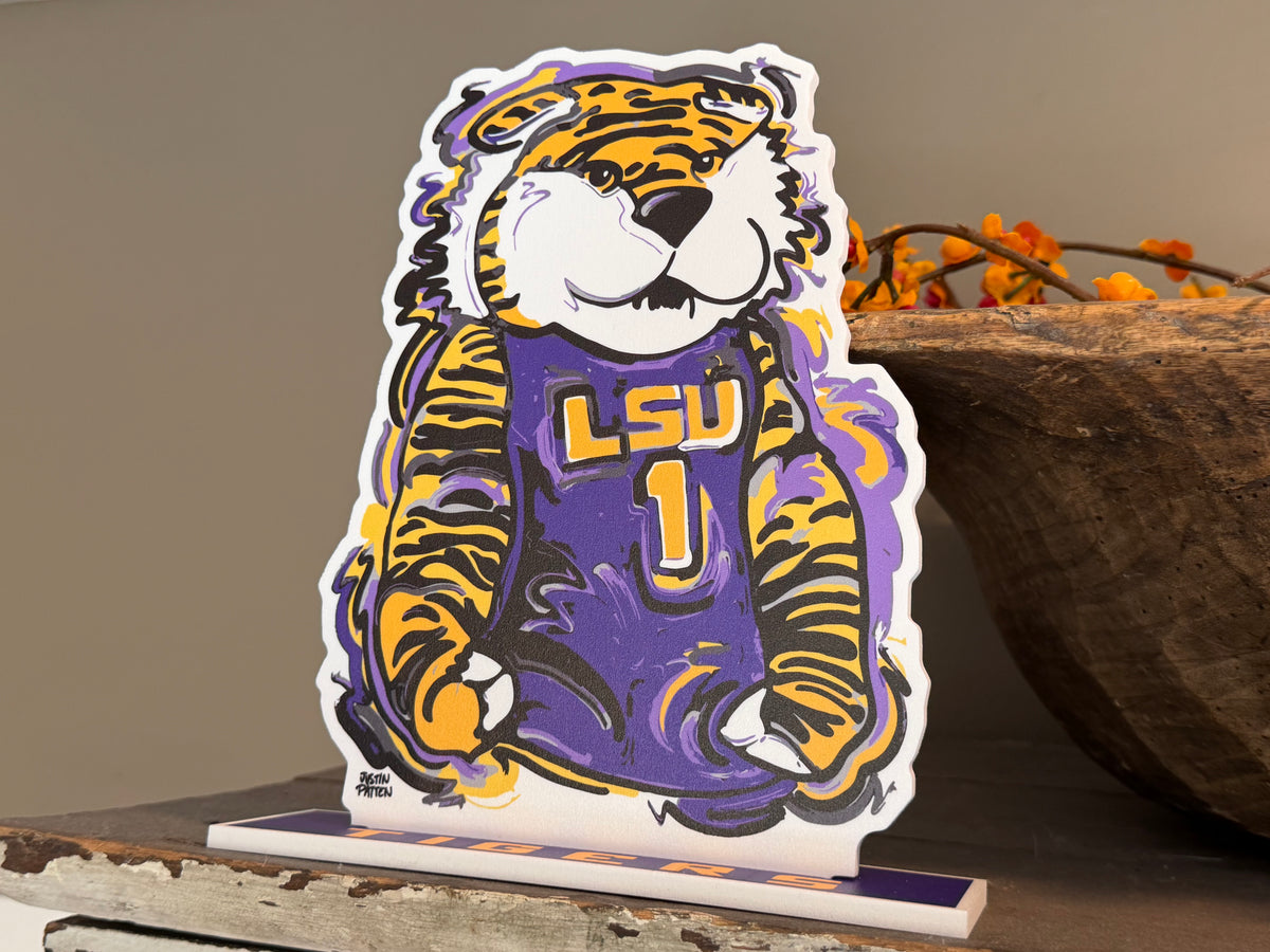 LSU Mike the Tiger Standee by Justin Patten (Mike the Tiger, Louisiana, Baton Rouge, Neck, CLC)