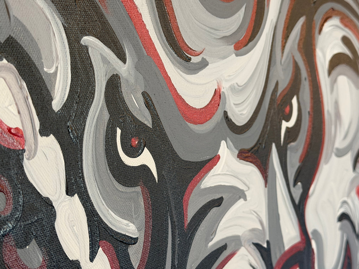 (Original Painting) University of Alabama Big Al Painting by Justin Patten 24x18 (Crimson Tide, Roll Tide, Tuscaloosa, CLC)