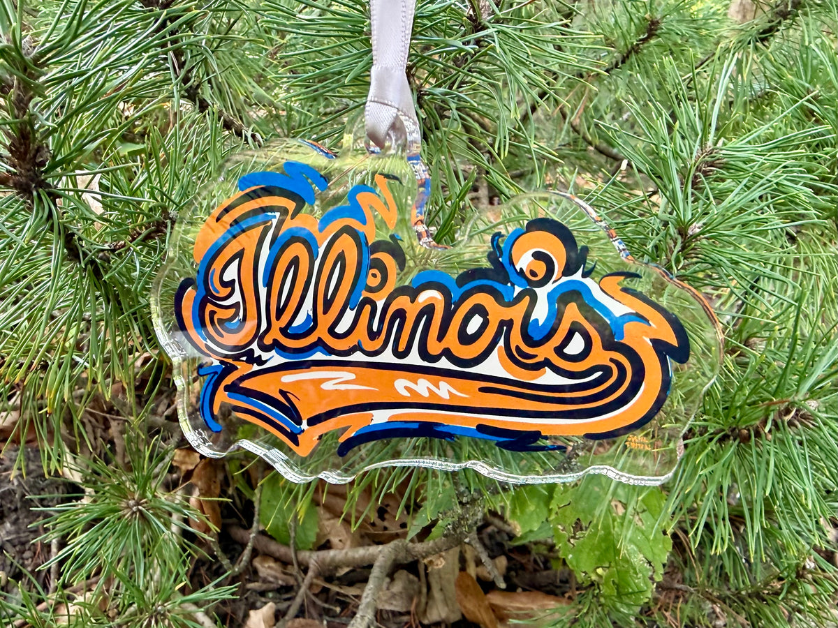 University of Illinois Script Ornament by Justin Patten (Urbana-Champaign, Fighting Illini, CLC)