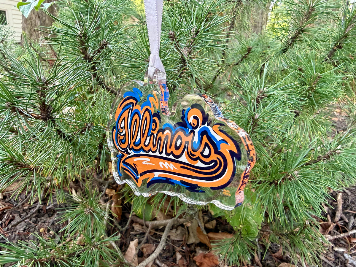 University of Illinois Script Ornament by Justin Patten (Urbana-Champaign, Fighting Illini, CLC)