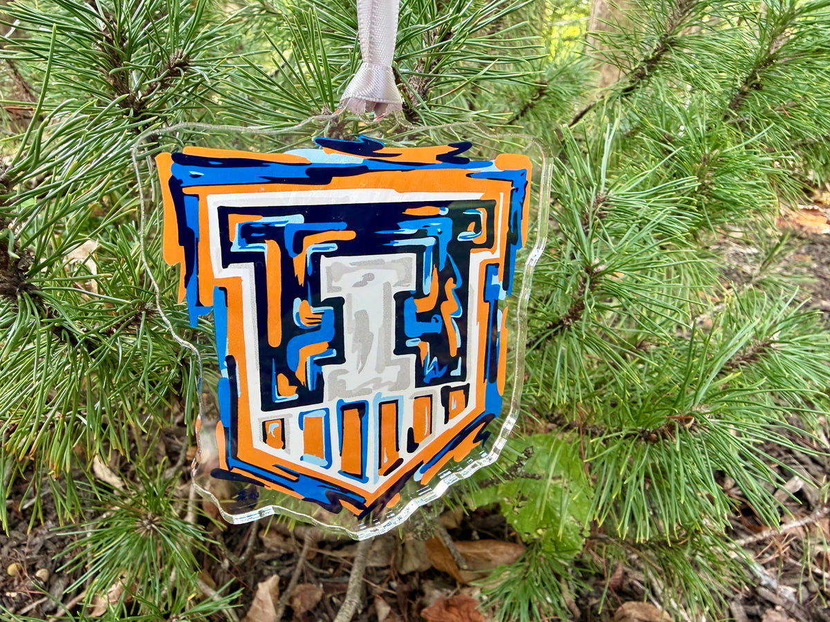 University of Illinois I Shield Ornament by Justin Patten (Urbana-Champaign, Fighting Illini, CLC)