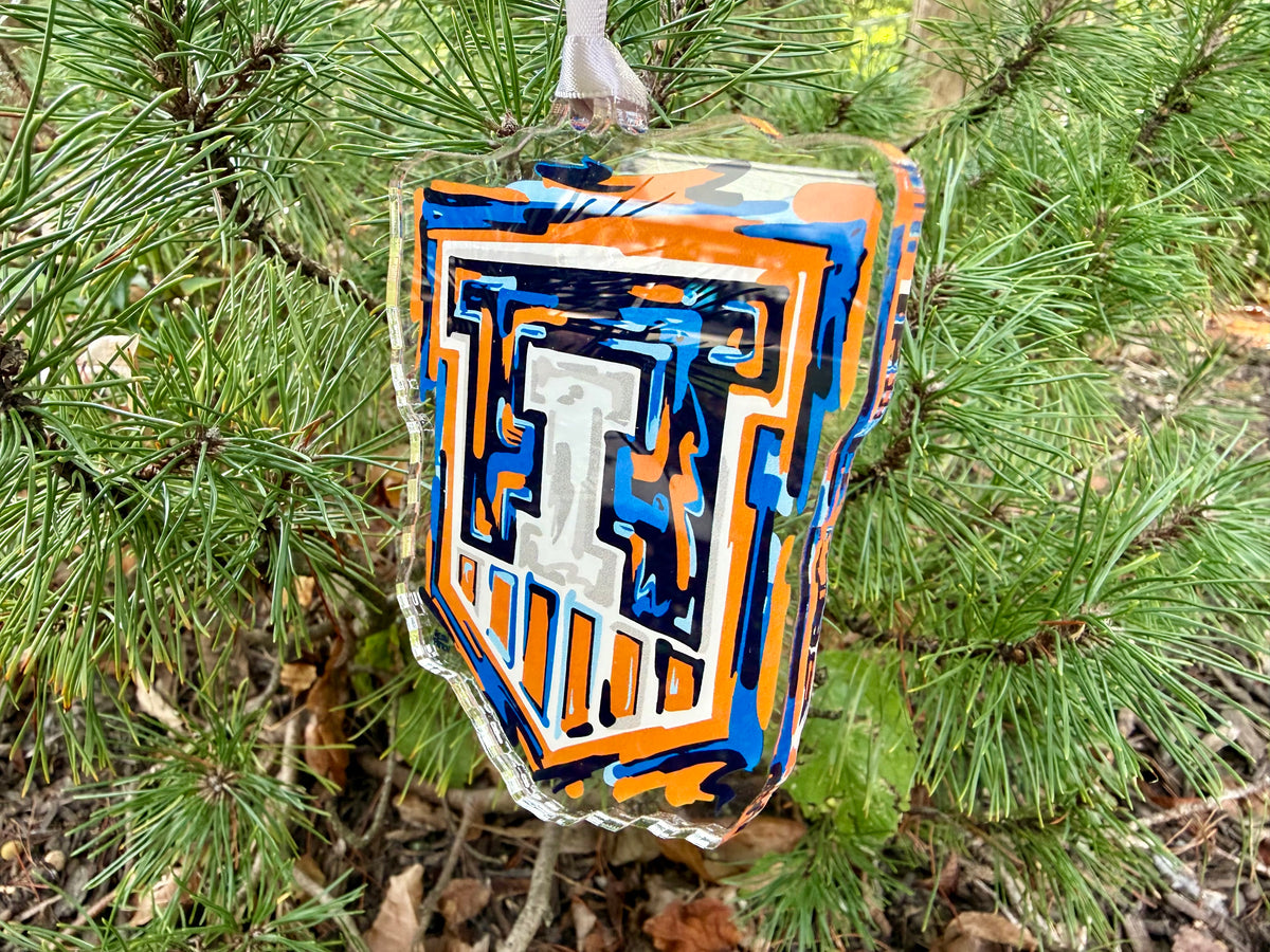University of Illinois I Shield Ornament by Justin Patten (Urbana-Champaign, Fighting Illini, CLC)