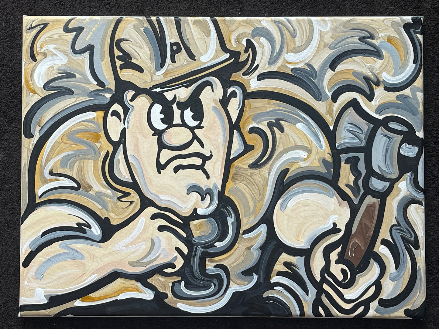 Purdue University Purdue Pete Painting by Justin Patten 24x18