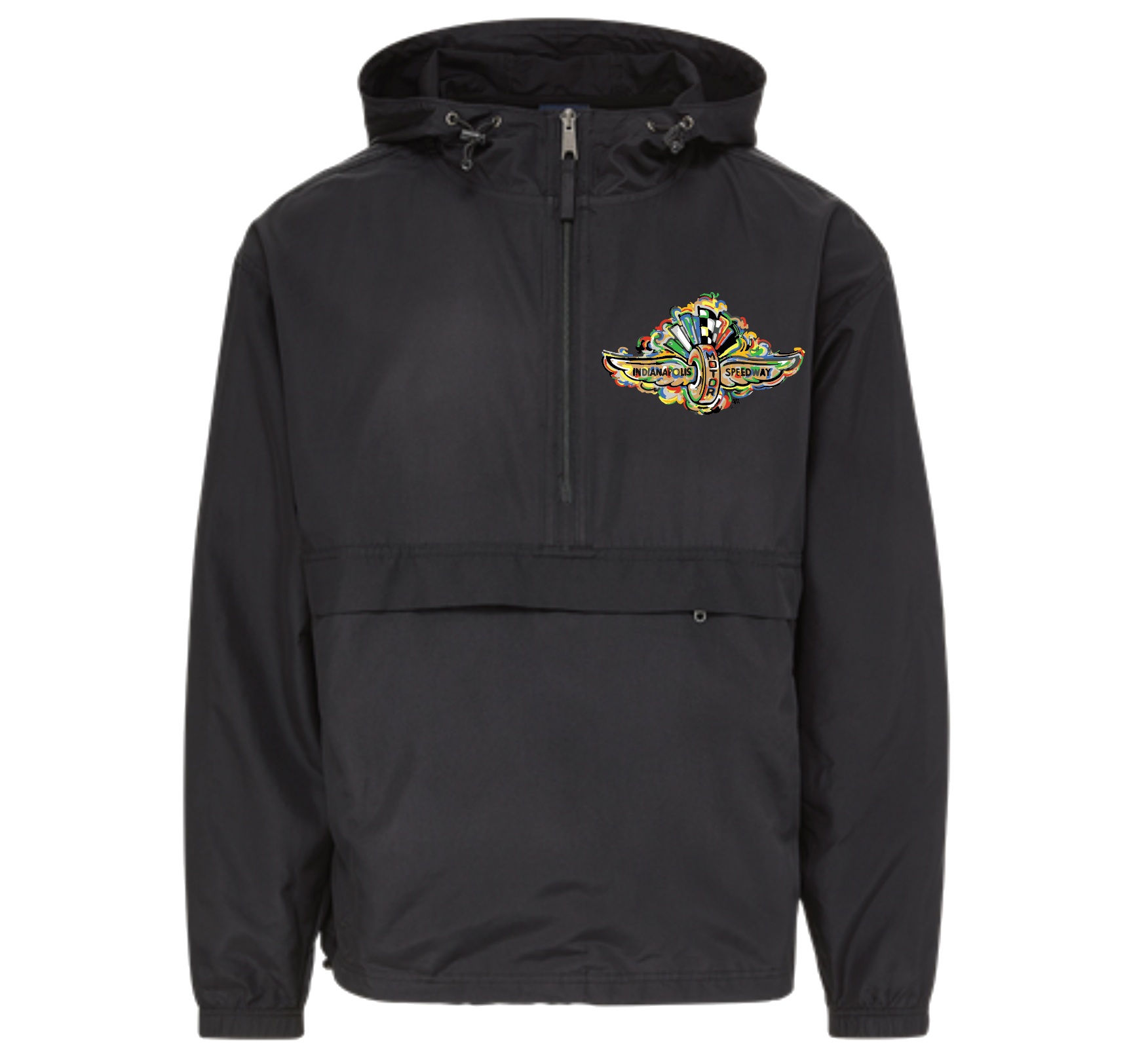 Indianapolis Motor Speedway Wing and Wheel Packable Windbreaker (2 Colors) (IMS, Indy 500, Pagoda, Wing and Wheel)