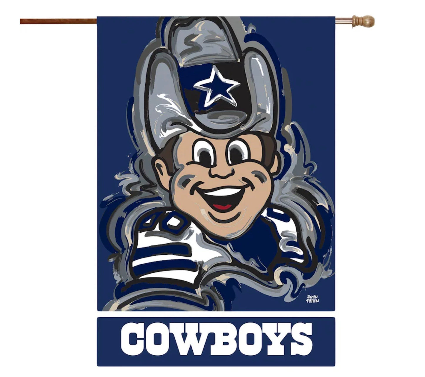 Dallas Cowboys Mascot House Flag 29" x 43" by Justin Patten