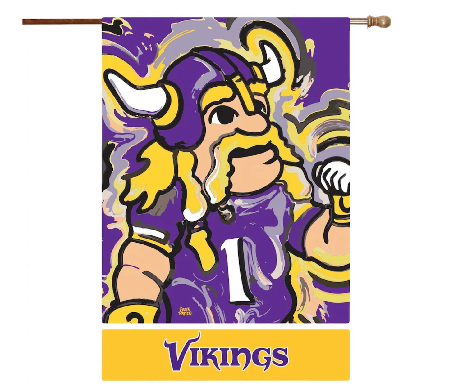 Minnesota Vikings Mascot House Flag 29" x 43" by Justin Patten