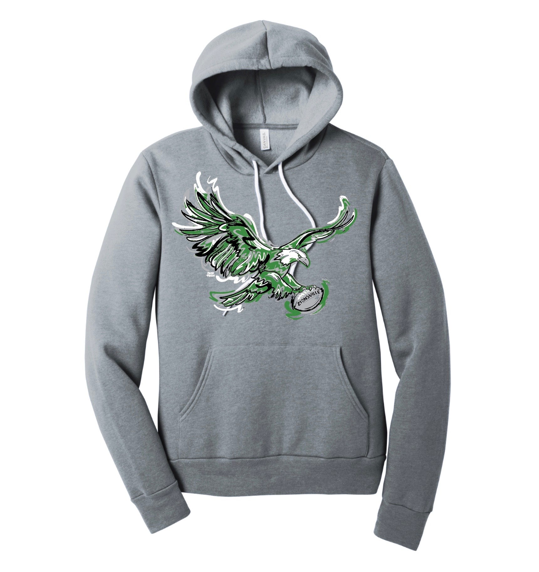 Zionsville Eagle Football Unisex Hoodie by Justin Patten (Last Few)
