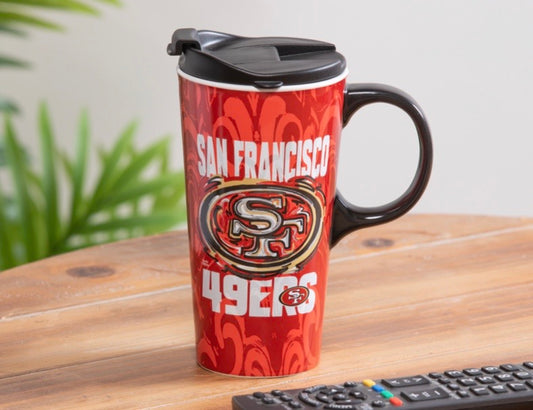 San Francisco 49ers 17oz. Travel Latte Cup by Justin Patten